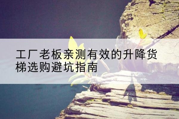 白河升降货梯怎么选-工厂老板亲测有效的升降货梯选购避坑指南