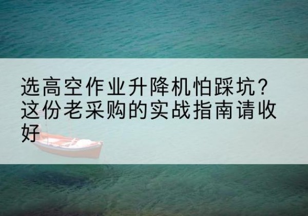 白河高空作业升降机厂家推荐-选高空作业升降机怕踩坑？这份老采购的实战指南请收好