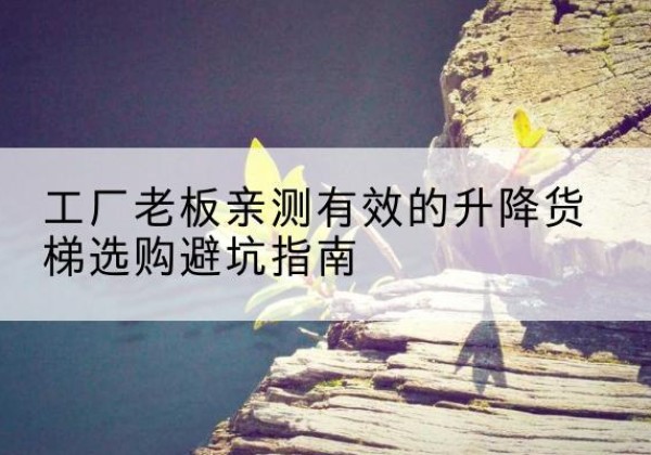 白河升降货梯怎么选-工厂老板亲测有效的升降货梯选购避坑指南